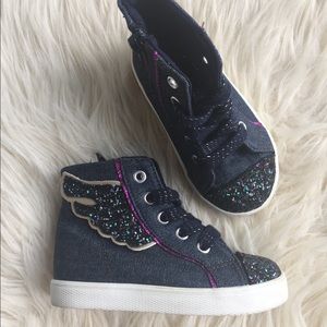 Toddler Girls Jean Sparkle Sneaker Sz 7